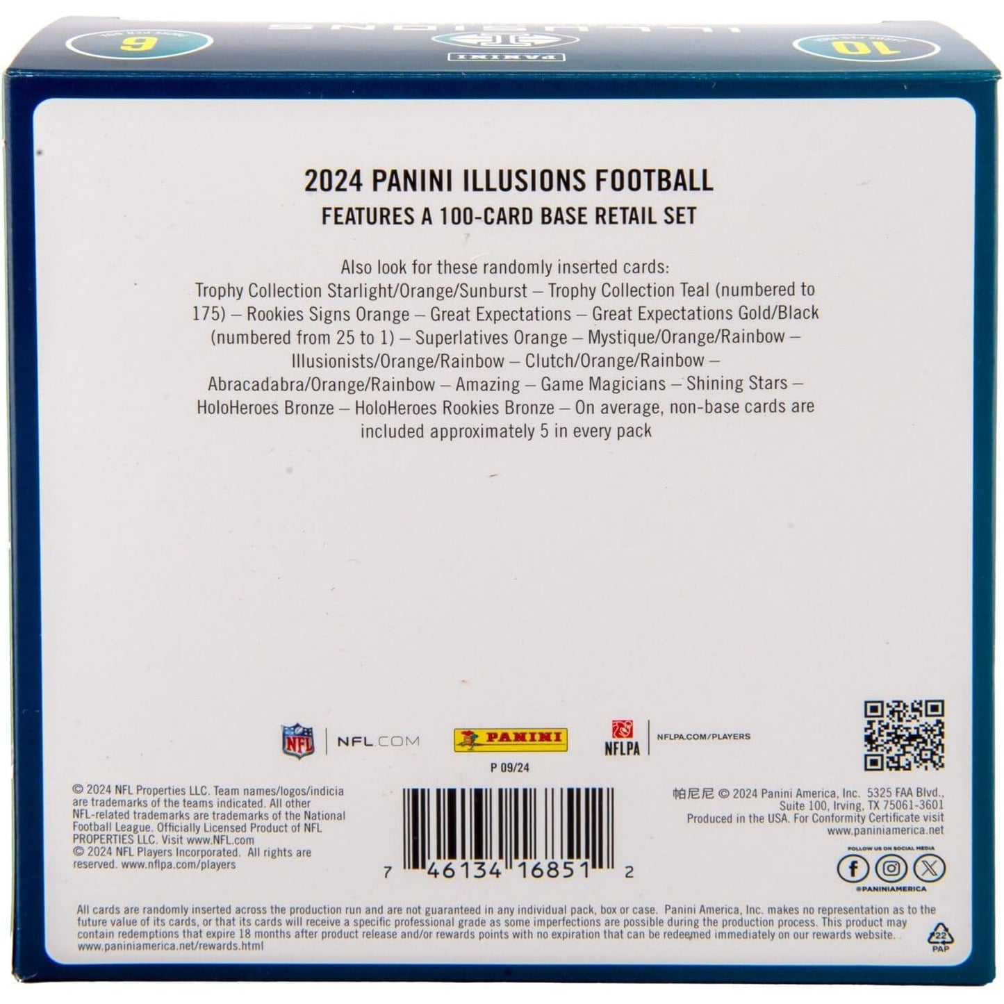 2024 Illusions NFL Football Mega Box - 6 Packs, 60 Trading Cards - Panini