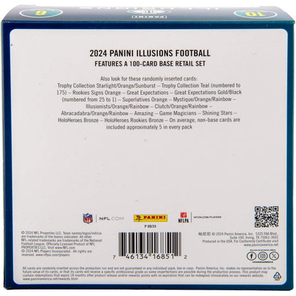 2024 Illusions NFL Football Mega Box - 6 Packs, 60 Trading Cards - Panini