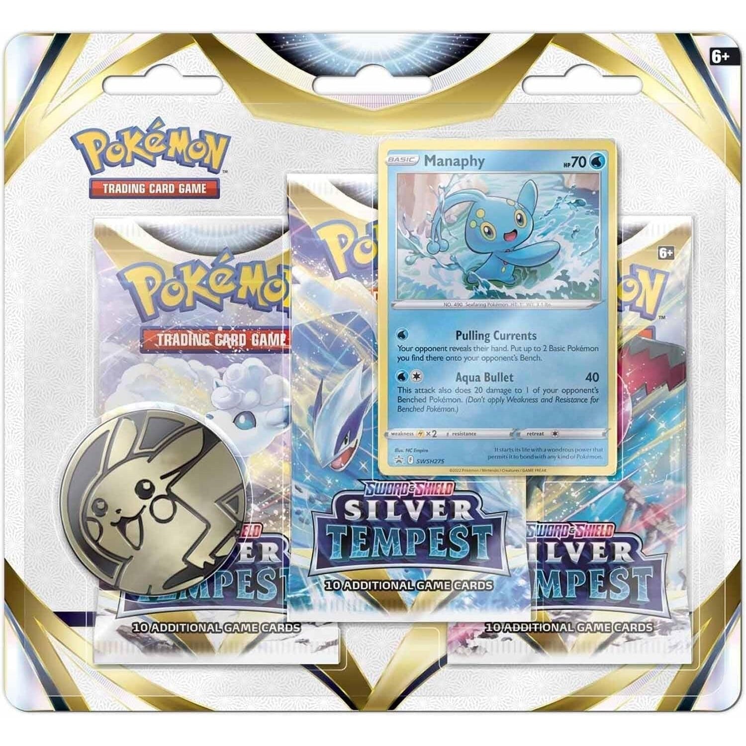 Pokemon TCG Sword & Shield Silver Tempest 3 Booster Blister - 3 Packs: 10 Cards Ea. + 1 Foil Promo