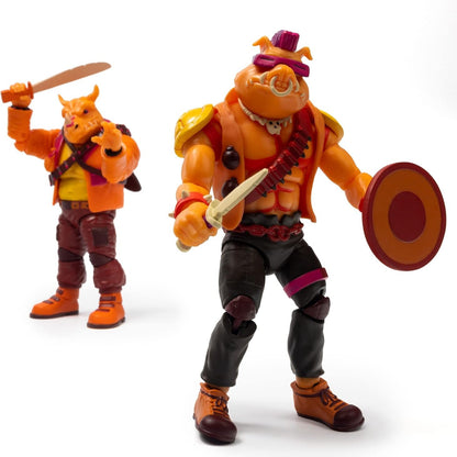 Teenage Mutant Ninja Turtles: Turtles in Time Arcade Bebop & Rocksteady Action Figure Set 2-Pack - The Loyal Subjects BST AXN San Diego Exclusive, Limited Edition: 3000