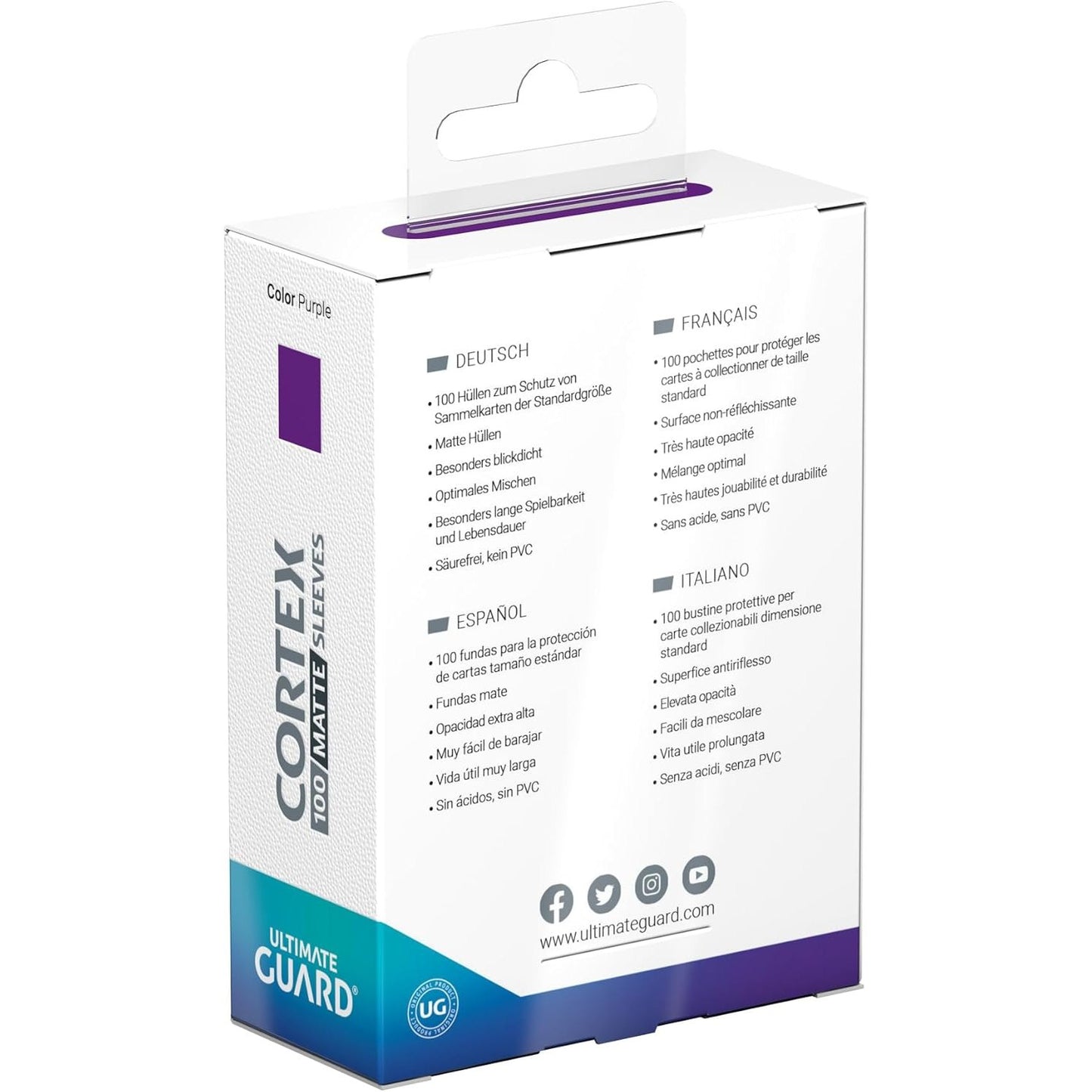Cortex Matte TCG Card Sleeves - Purple, 100 Count, Standard Size - Ultimate Guard
