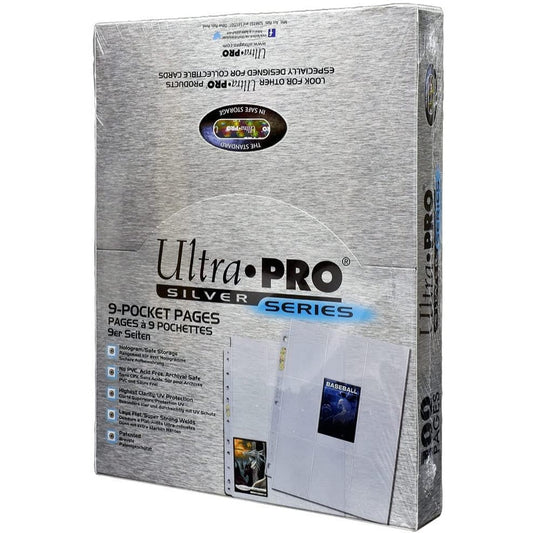Silver Series Trading Card Album Pages - 100 Count, 9 Pocket, 11-Hole Punch - Ultra PRO