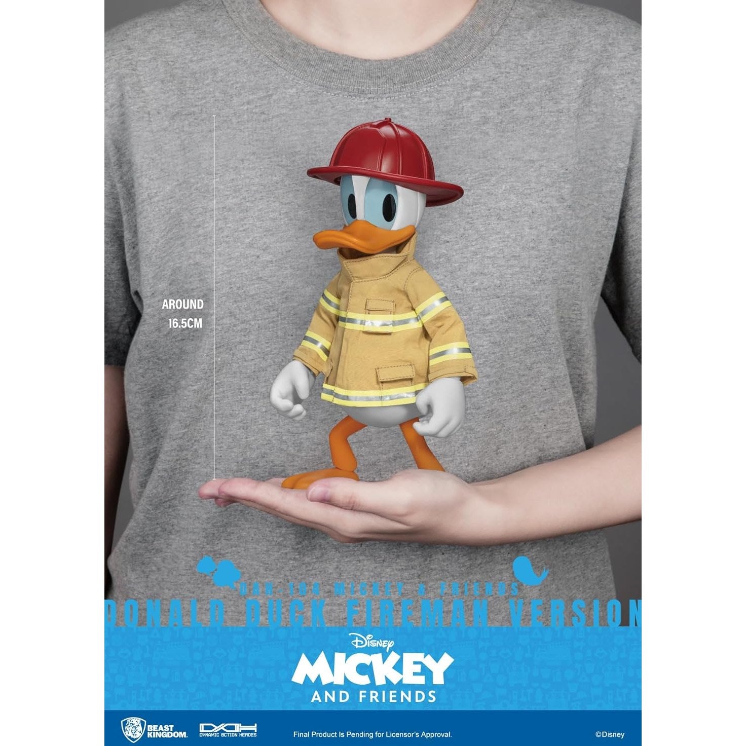 Mickey and Friends Donald Duck Fireman Action Figure - Disney, Beast Kingdom - Dynamic 8ction Heroes DAH-104