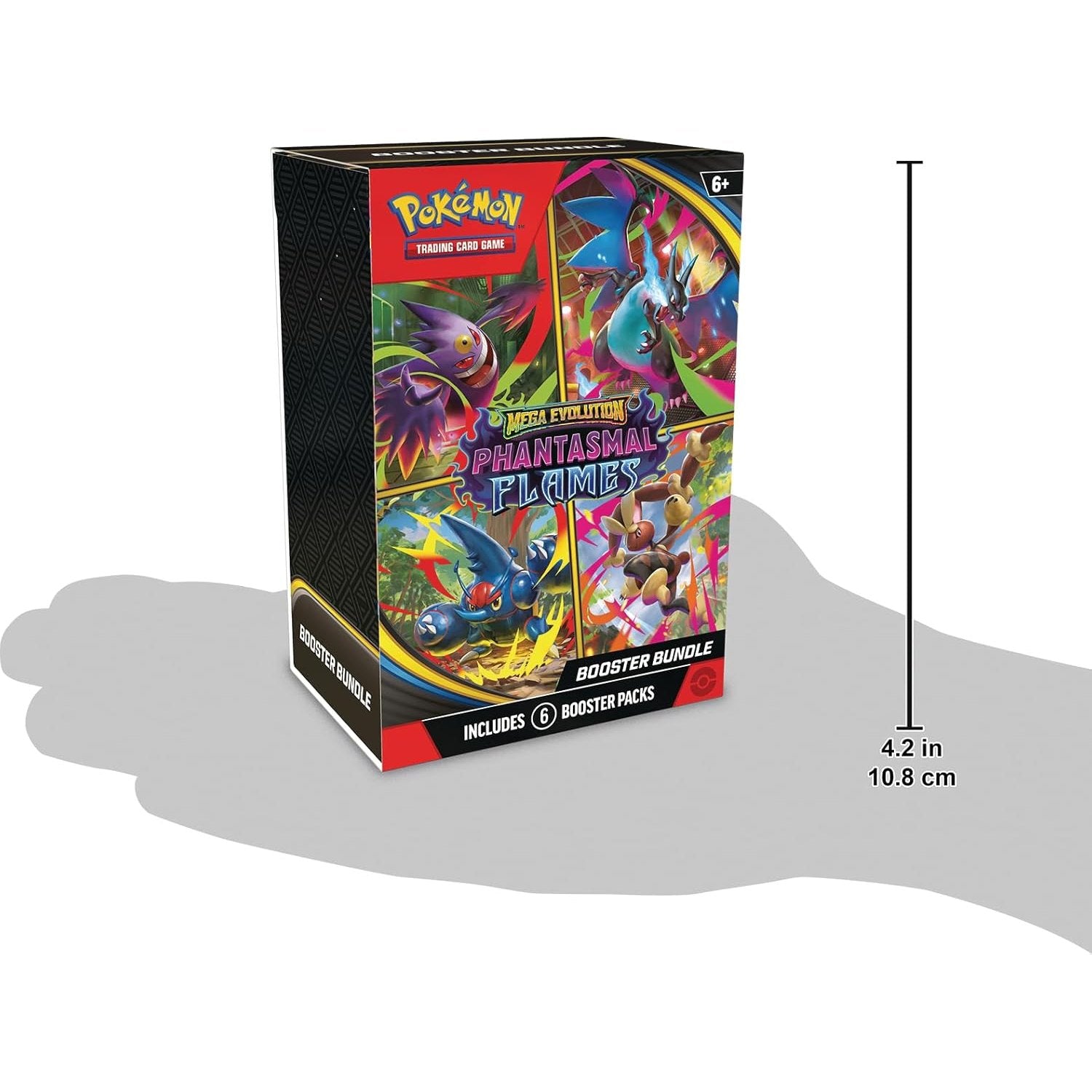 Pokémon TCG: Mega Evolution—Phantasmal Flames Booster Bundle - 6 Packs, Ages 6+