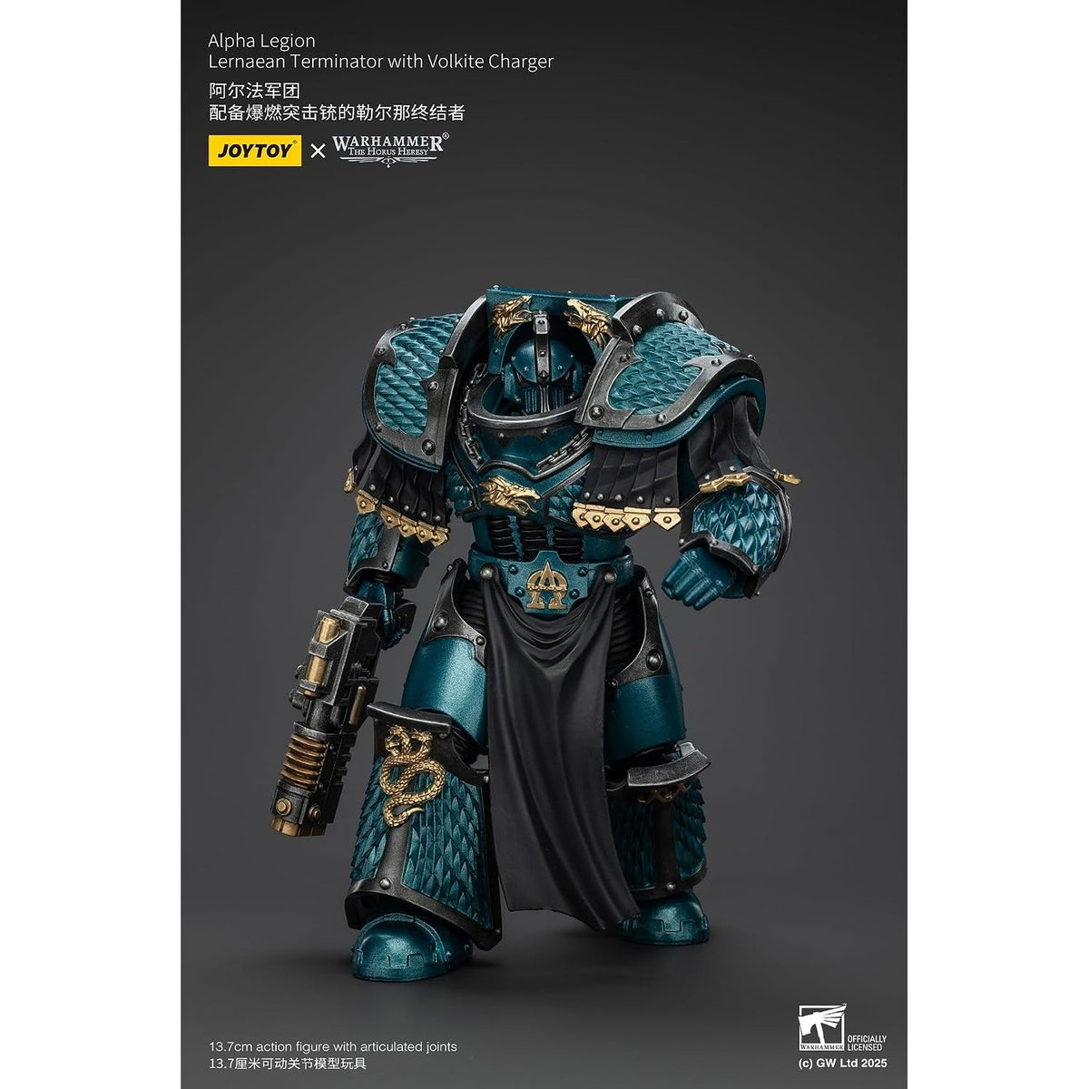 Warhammer: The Horus Heresy Alpha Legion Lernaean Terminator with Volkite Charger 1:18 Scale Action Figure - JoyToy