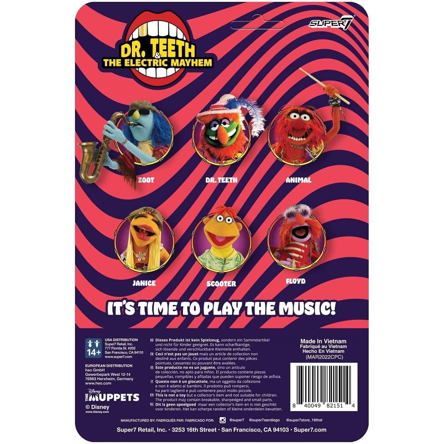 The Muppets Dr. Teeth & The Electric Mayhem Janice Action Figure - Super7 - ReAction Wave 1