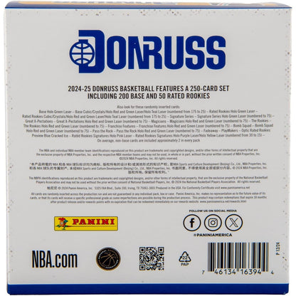 2024-25 Donruss NBA Basketball Trading Cards Mega Box - 10 Packs, 150 Cards - Panini