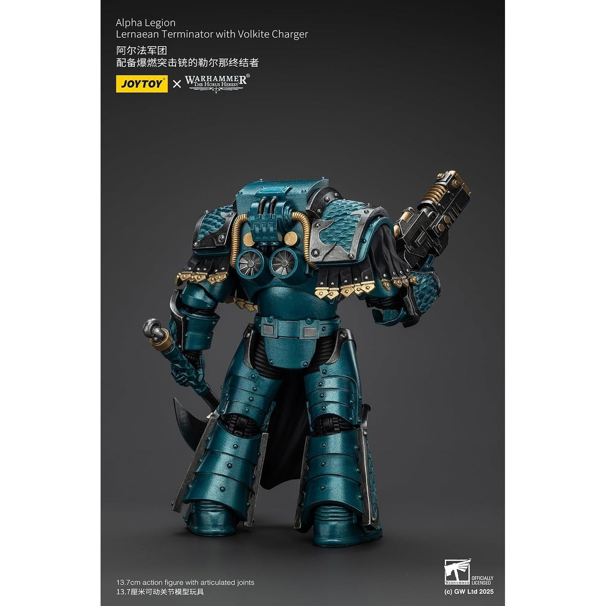 Warhammer: The Horus Heresy Alpha Legion Lernaean Terminator with Volkite Charger 1:18 Scale Action Figure - JoyToy