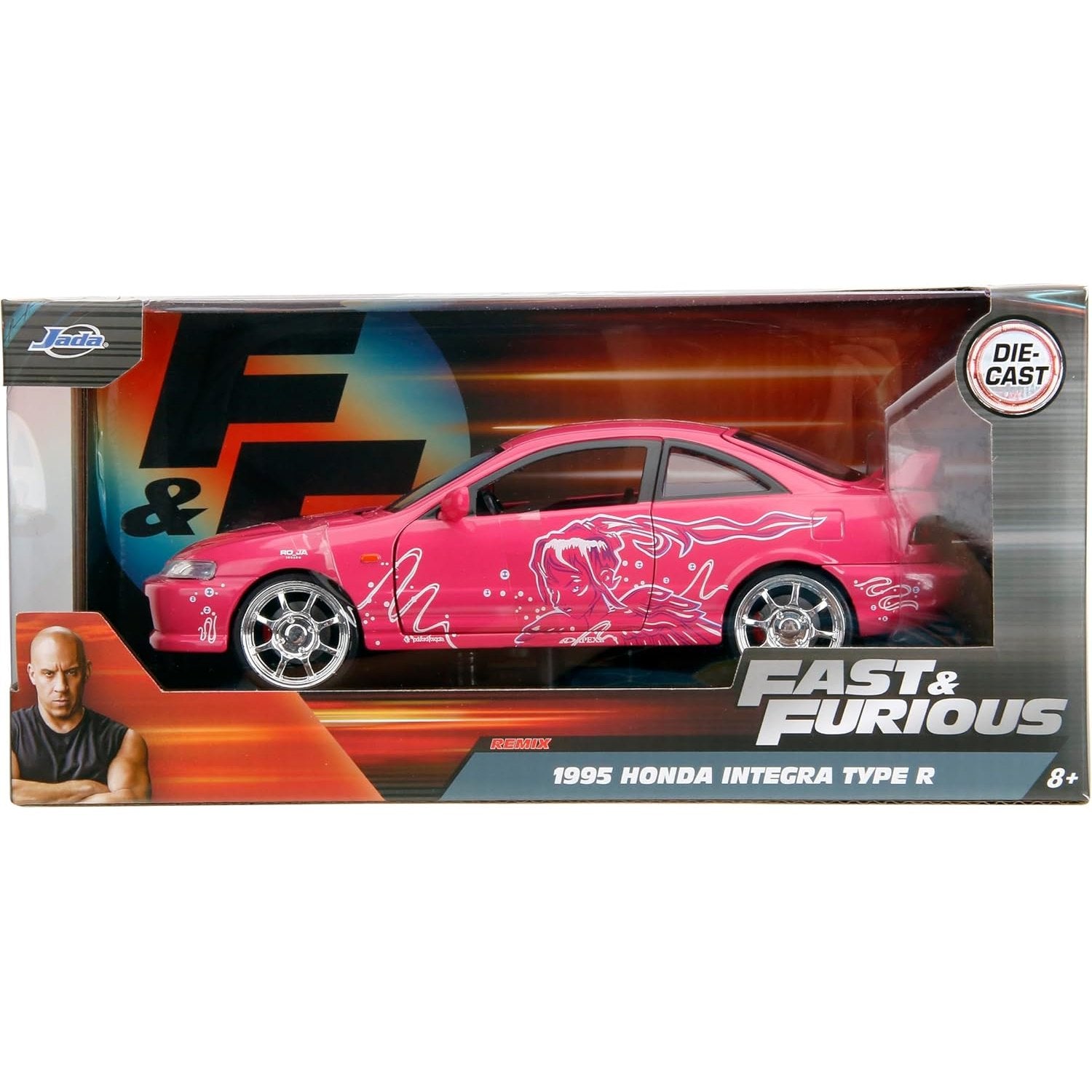 Fast & Furious 1995 Honda Integra Type R Suki's Pink Design - 1/24 Scale Die-Cast Car - Jada Toys