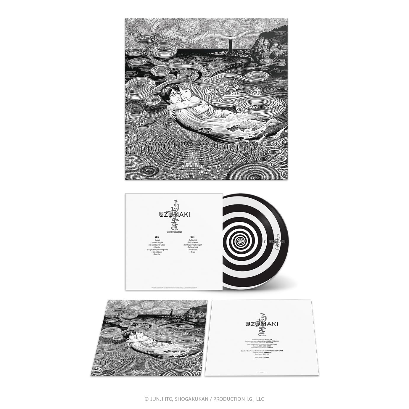 Uzumaki Original Anime Series Soundtrack by Colin Stetson - LP Record Milan, 180g, B&W Spiral Vinyl