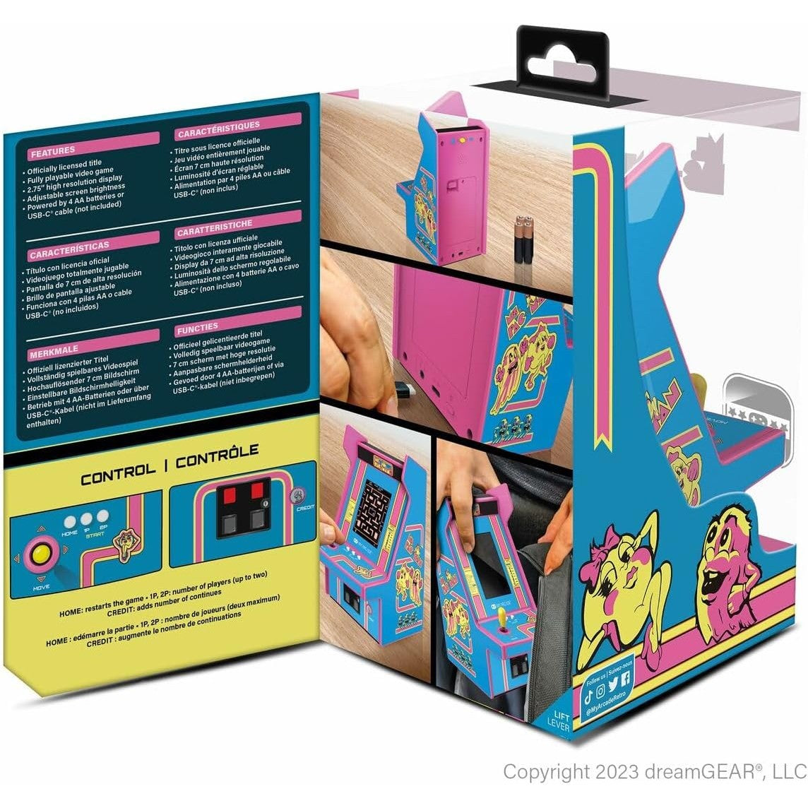 Ms. Pac-Man Micro Player Pro Portable Retro Arcade - Mini Video Game Cabinet - My Arcade