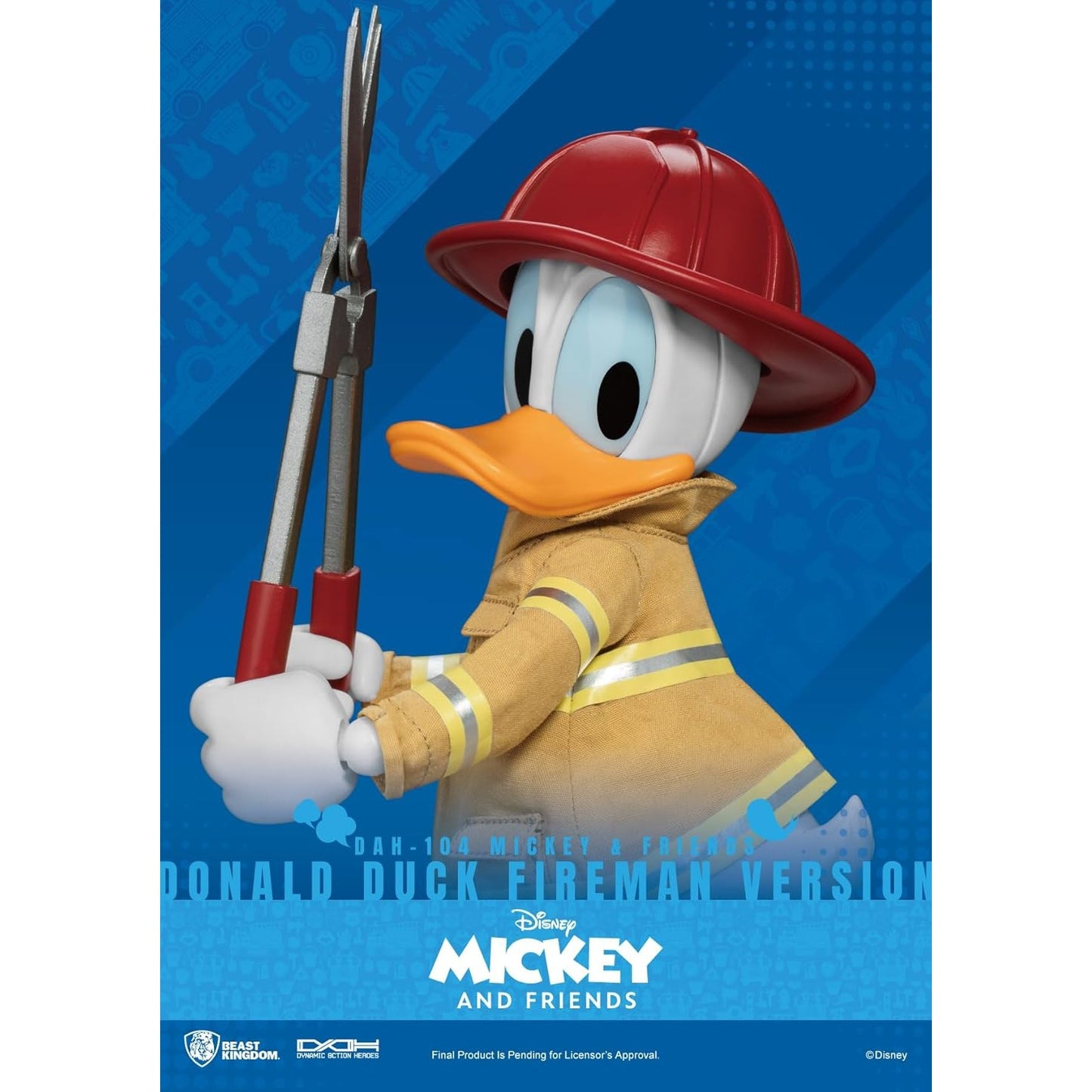 Mickey and Friends Donald Duck Fireman Action Figure - Disney, Beast Kingdom - Dynamic 8ction Heroes DAH-104