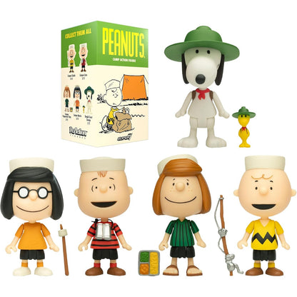 Peanuts Camp Action Figure Blind Box - 1 Random Figure, 5 Possible Designs - Super7 ReAction Figures Wave 3