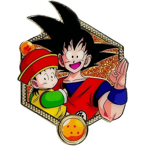 Dragon Ball Z Goku & Young Gohan Collectible Enamel Pin - Zen Monkey Studios - Golden Series 2