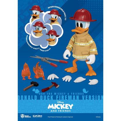 Mickey and Friends Donald Duck Fireman Action Figure - Disney, Beast Kingdom - Dynamic 8ction Heroes DAH-104