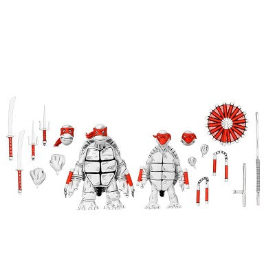 Teenage Mutant Ninja Turtles Black and White First Turtles 7" Action Figure 2-Pack - NECA
