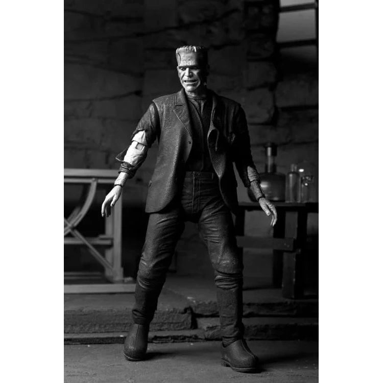 Universal Monsters Bride of Frankenstein Frankenstein's Monster Black & White Ver. Ultimate Action Figure - NECA