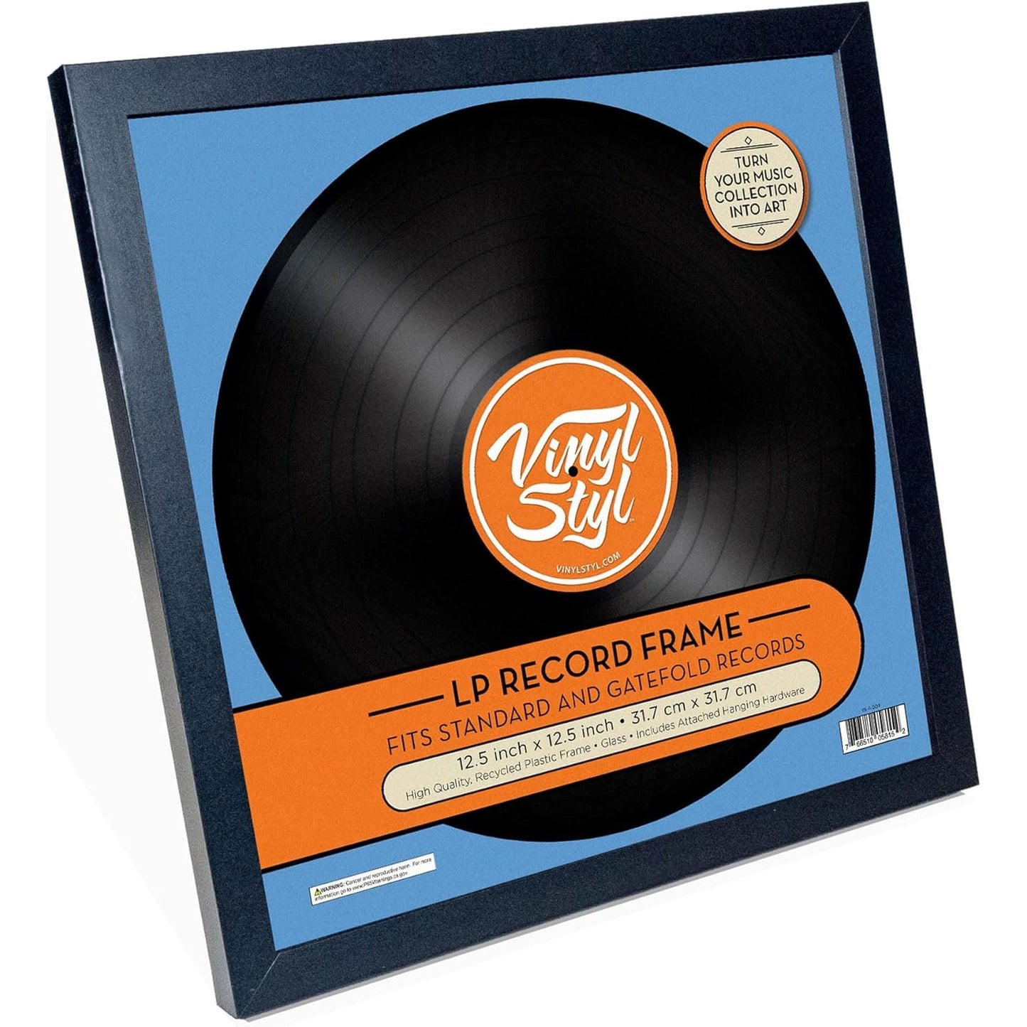 12" Vinyl Record Wall Hanging Display Frame Black - Vinyl Styl