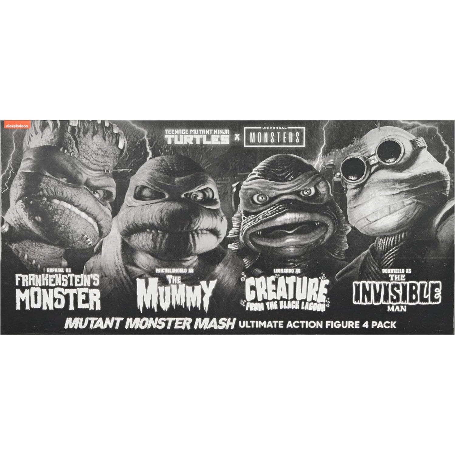 teenage mutant ninja turtles universal monsters Universal Monsters x Teenage Mutant Ninja Turtles Black & White Action Figure 4-Pack