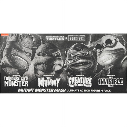 Universal Monsters x Teenage Mutant Ninja Turtles Black & White 7" Action Figure Set - NECA