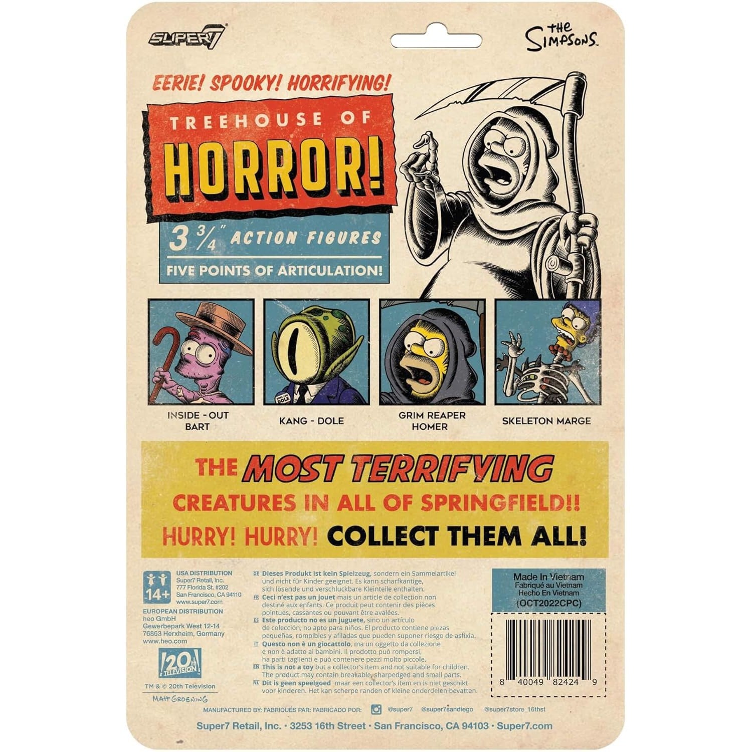 The Simpsons: Treehouse of Horror Inside Out Bart Figure - Super7 - ReAction Wave 4