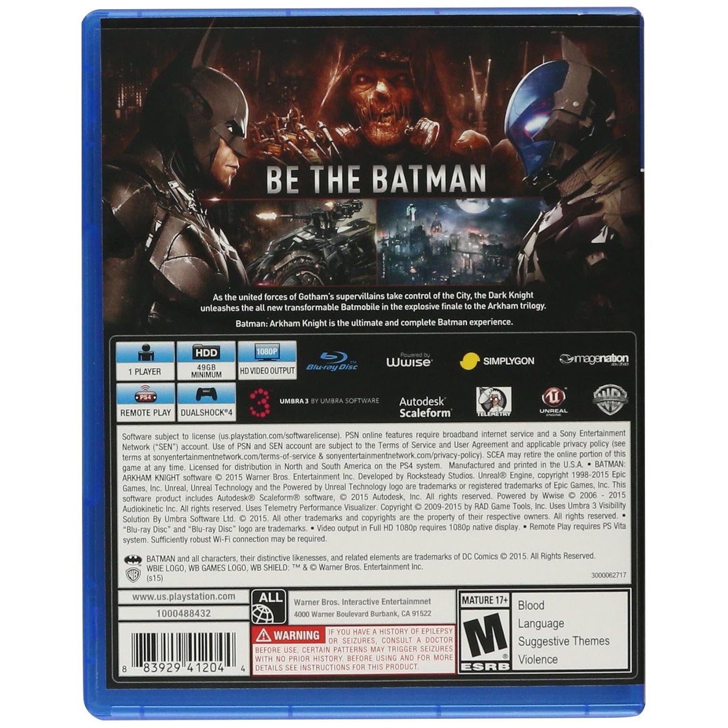 Batman: Arkham Knight - PlayStation 4 - Warner Bros Games