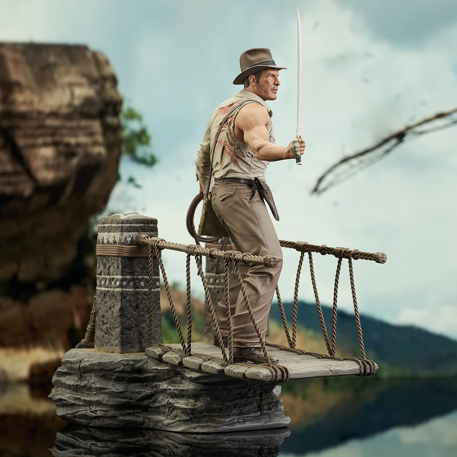 Indiana Jones and the Temple of Doom Bridge Escape Deluxe Statue Figure - Diamond Select Toys - Gallery Diorama