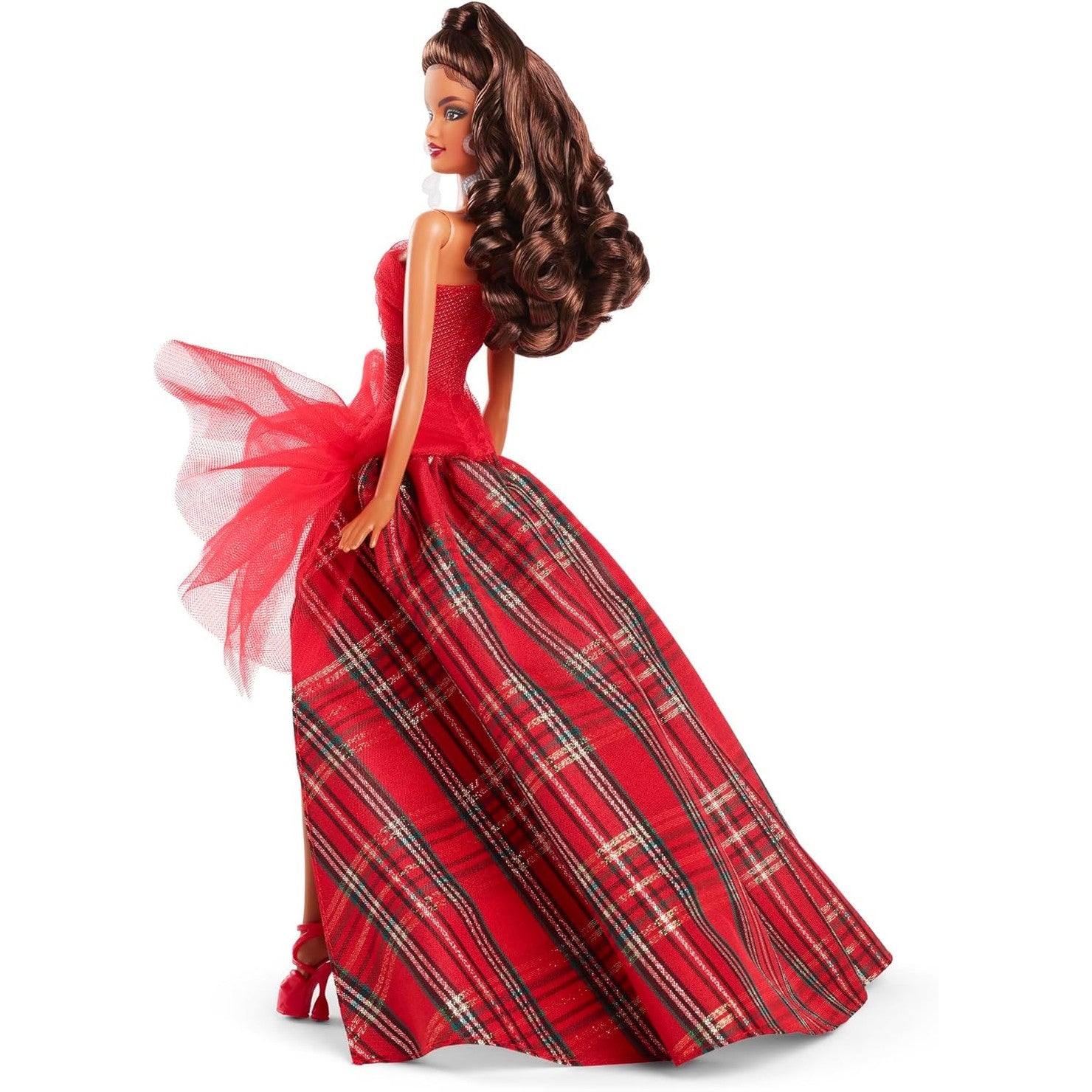 2024 Holiday Barbie Doll Latina with Brown Hair, Plaid Dress - Mattel - Barbie Signature Series