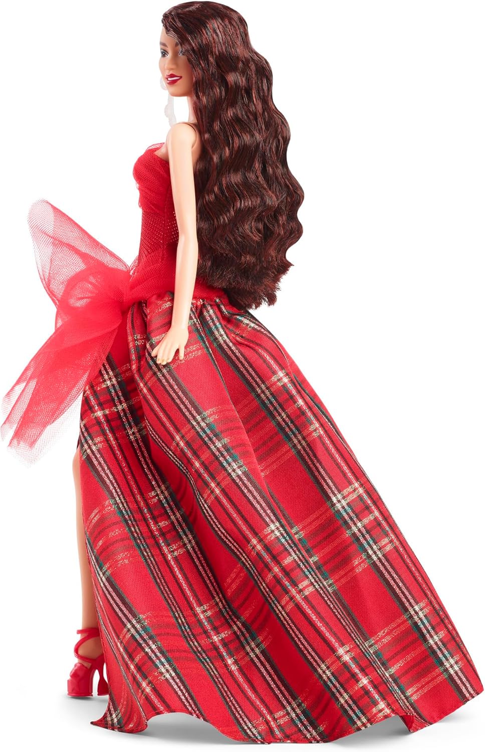 2024 Holiday Barbie Doll Asian with Brown Hair, Plaid Dress - Mattel - Barbie Signature Series