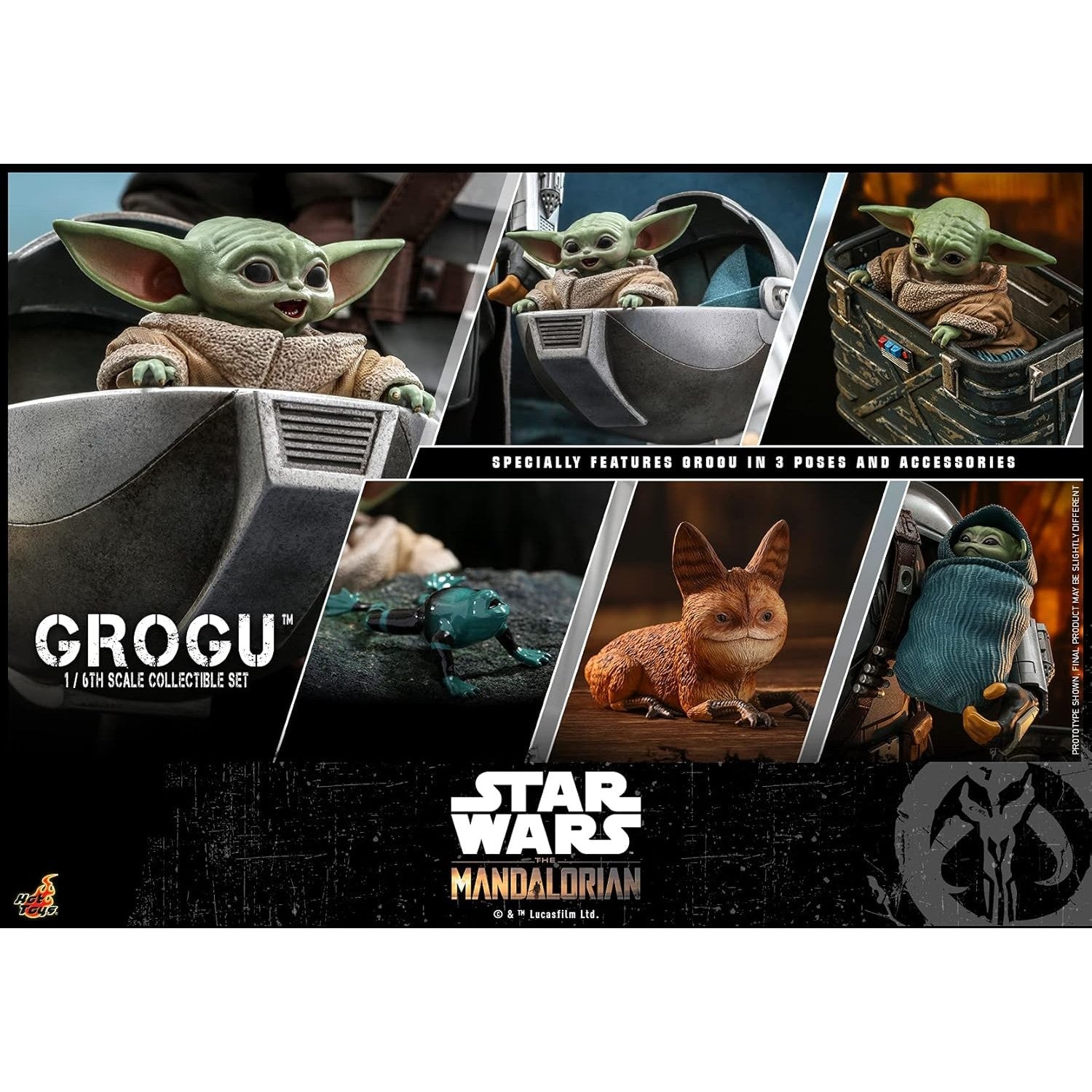 Star Wars: The Mandalorian Grogu 1:6 Scale Figure Set - Hot Toys