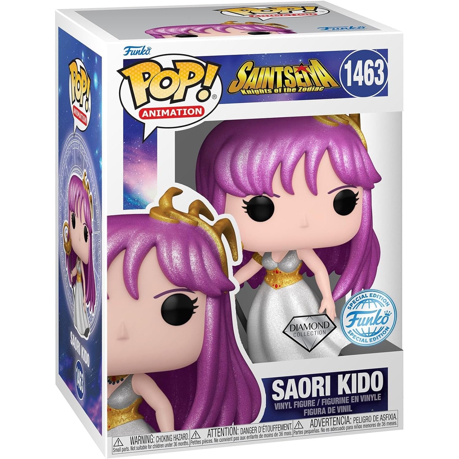 Saint Seiya Athena Saori Kido Vinyl Figure - Funko POP! Animation #1463 - AE Exclusive Diamond Collection Glitter Ver.