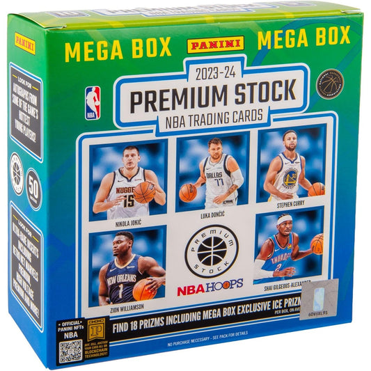 2023-24 Premium Stock NBA Mega Box - 5 Booster Packs, 50 Cards Total - Panini