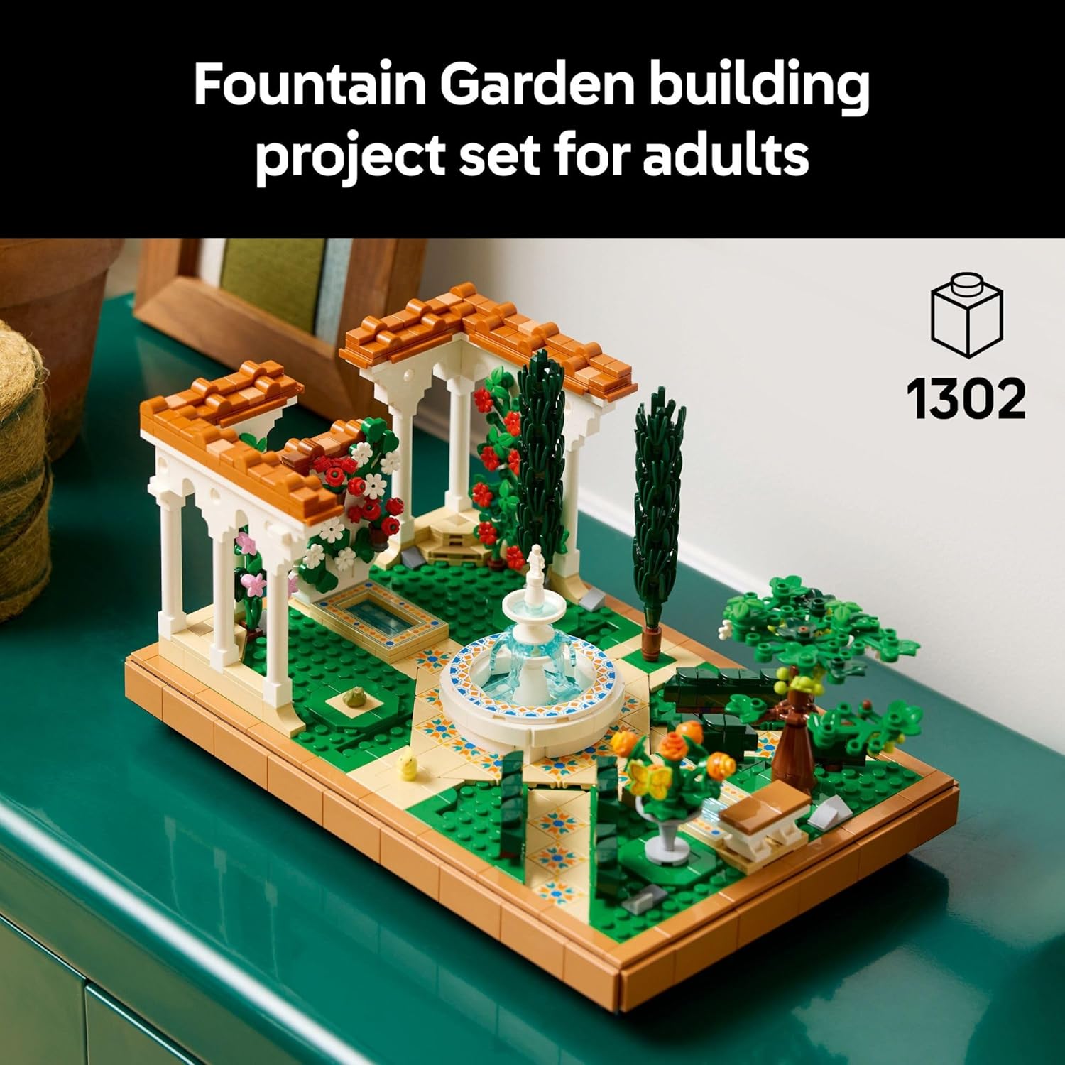 LEGO Icons Fountain Garden Display Building Set - LEGO #10359