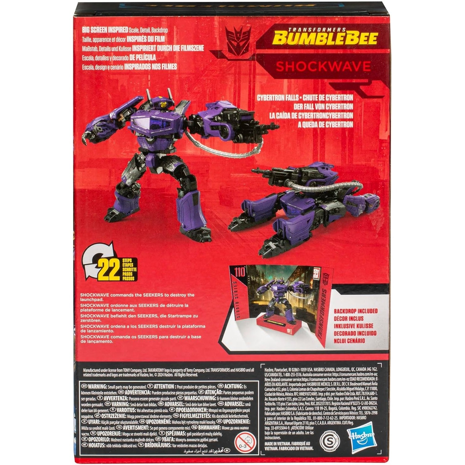 Transformers: Bumblebee Voyager Class Shockwave Action Figure - Takara Tomy, Hasbro Studio Series #110