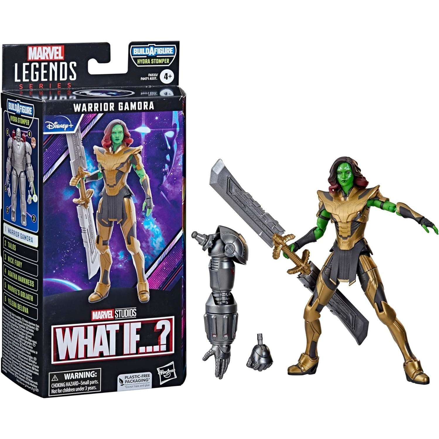 What If...? Warrior Gamora Action Figure Hydra Stomper BAF - Hasbro - Marvel Legends