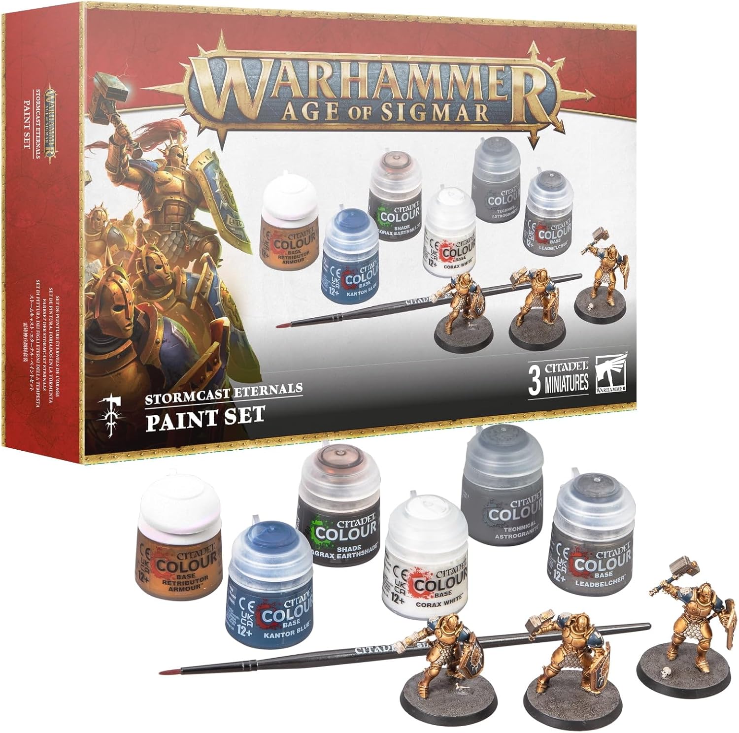 Warhammer: Age of Sigmar Stormcast Eternals Paint Set - 3 Citadel Minatures - Games Workshop