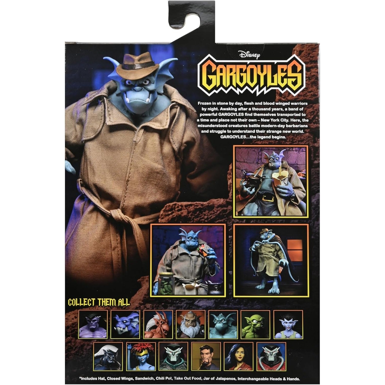 Gargoyles Detective Broadway "Silver Falcon" Closed Wings Action Figure - NECA, Disney