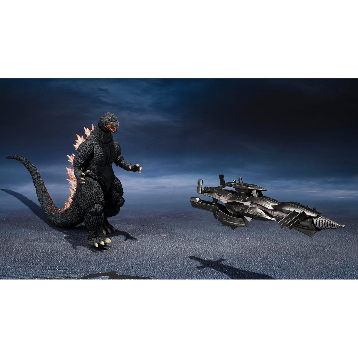 Godzilla: Final Wars Godzilla (2004) Radiation Heat Ray Ver. & New Gotengo Action Figure Set - Tamashii Nations - S.H.MonsterArts