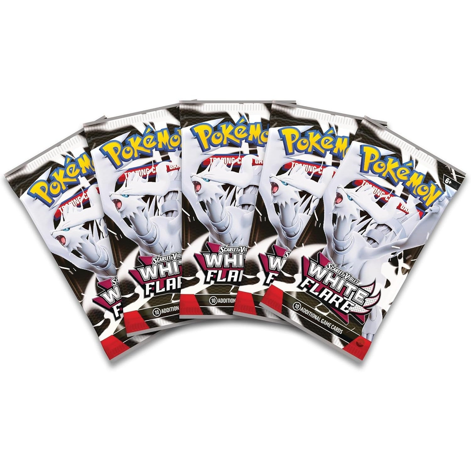 Pokemon TCG Scarlet & Violet 10.5 White Flare Binder Collection - Includes 5 Booster Packs!