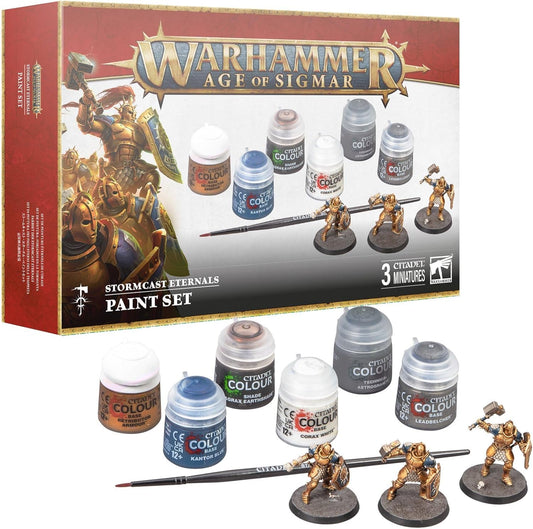 Warhammer: Age of Sigmar Stormcast Eternals Paint Set - 3 Citadel Minatures - Games Workshop
