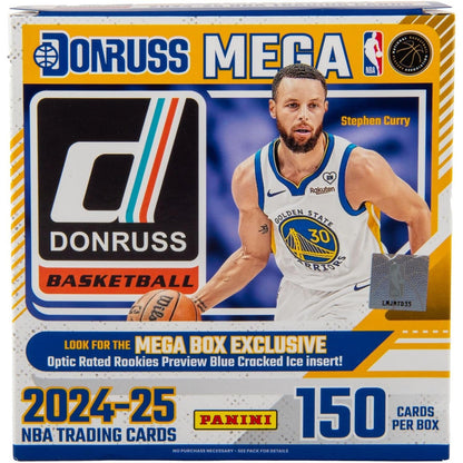 2024-25 Donruss NBA Basketball Trading Cards Mega Box - 10 Packs, 150 Cards - Panini