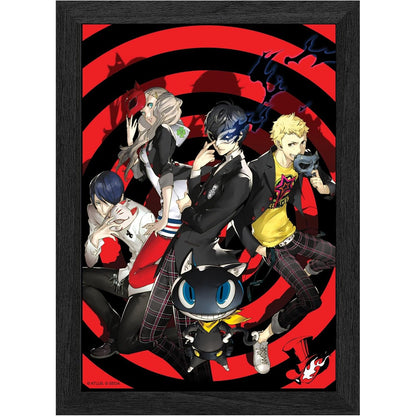 Persona 5 Royal Phantom Thieves of Hearts Framed Lenticular Poster - Level Up Labs - Pixel Frames PLAX