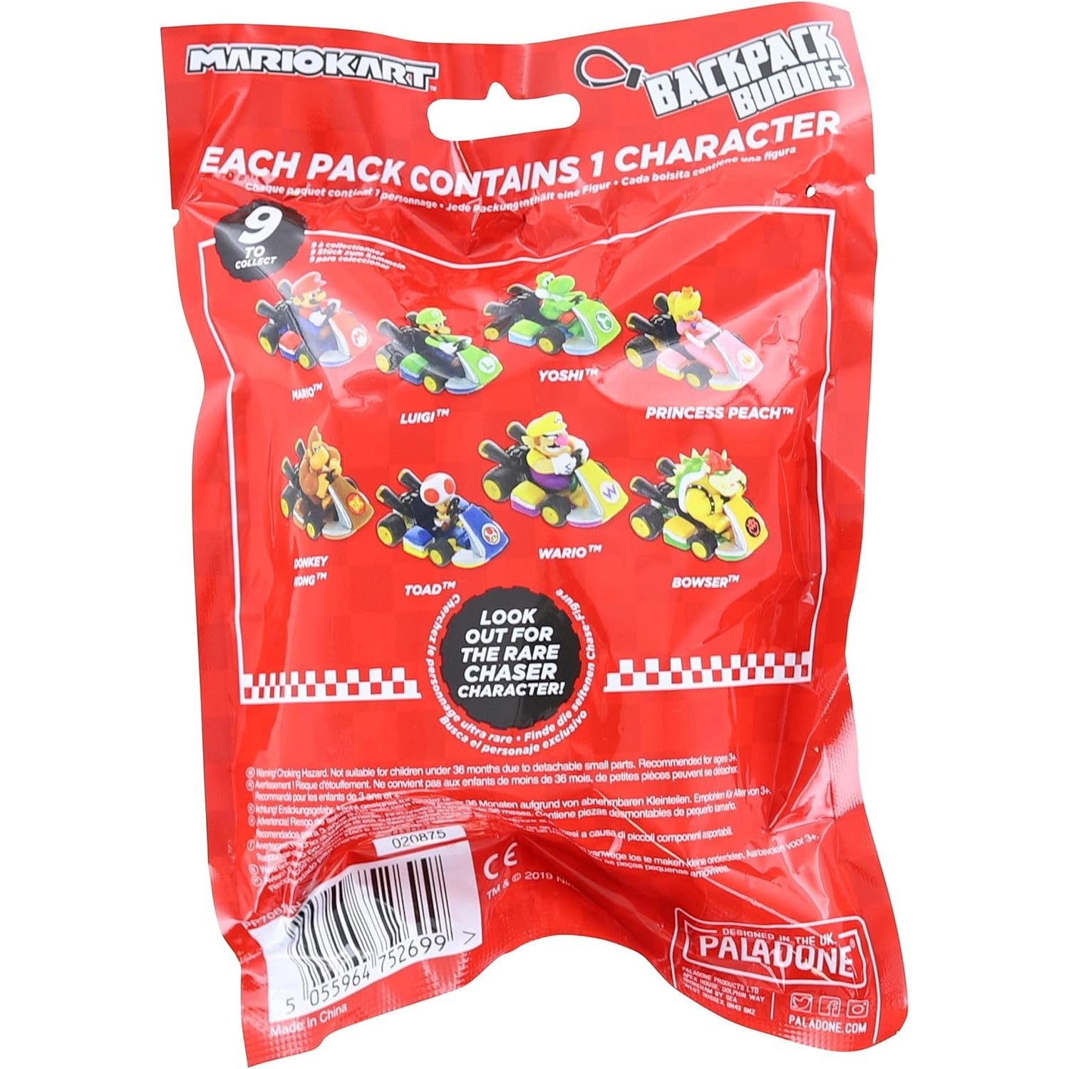 Mario Kart Backpack Buddies Blind Bag - 1 Random Character: 9 to Collect - Paladone, Nintendo