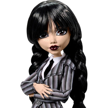 Monster High x Wednesday Wednesday Addams Doll Nevermore Academy Uniform with Thing - Mattel