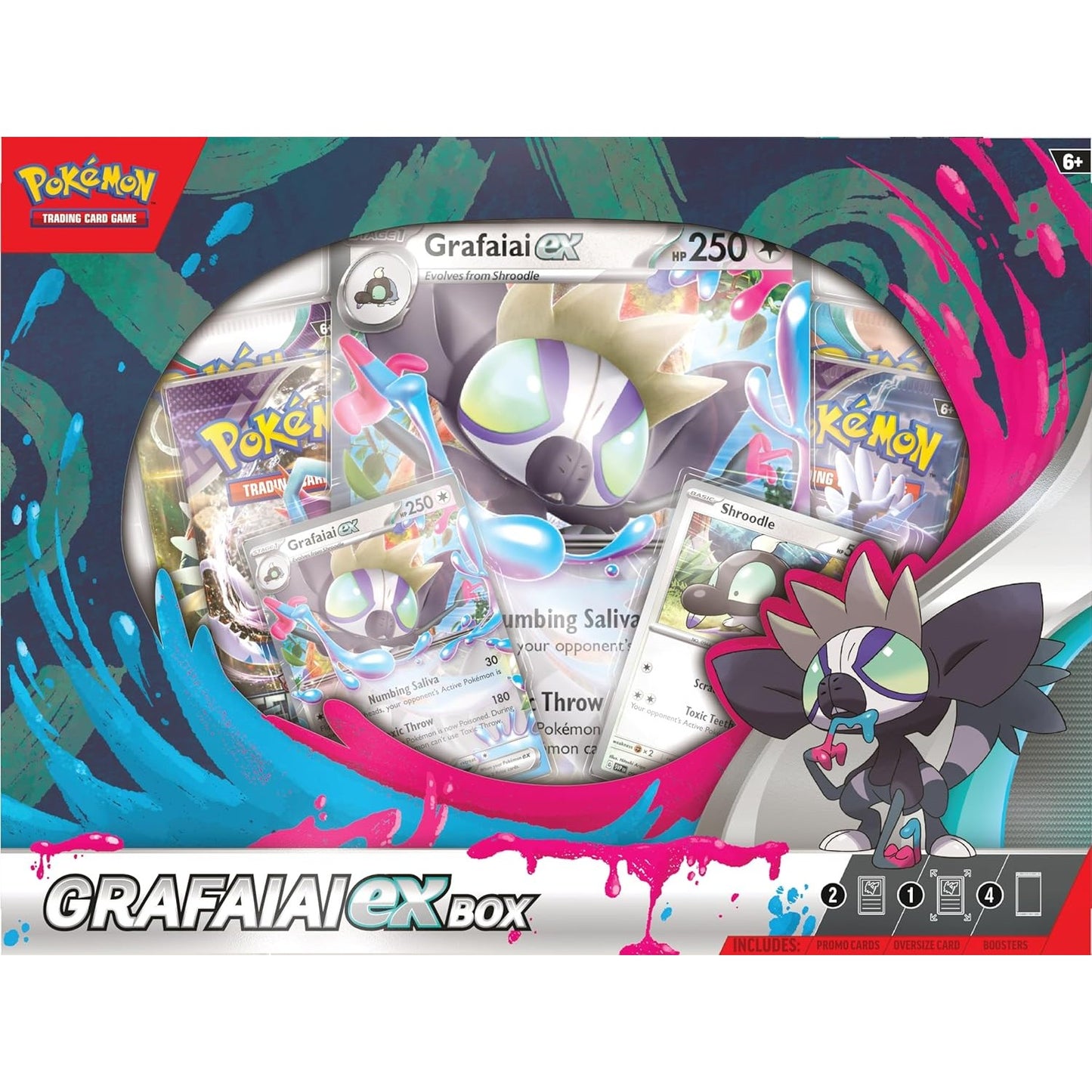 Pokémon TCG: Grafaiai ex Box - 4 Booster Packs, Foil Promo & More!