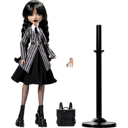 Monster High x Wednesday Wednesday Addams Doll Nevermore Academy Uniform with Thing - Mattel