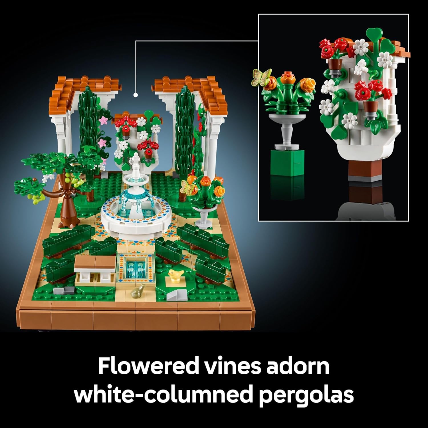 LEGO Icons Fountain Garden Display Building Set - LEGO #10359