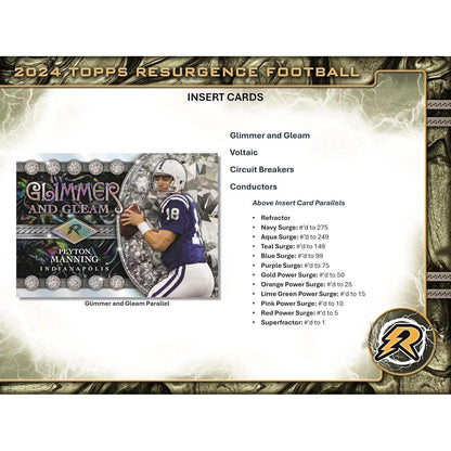 2024 Resurgence Football Mega Box - 6 Packs, 48 Trading Cards - Topps