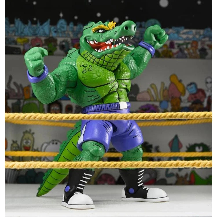 Teenage Mutant Ninja Turtles Adventures Stump Wrestling Leatherhead Archie Comics Action Figure - NECA