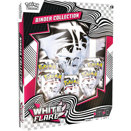 Pokemon TCG Scarlet & Violet 10.5 White Flare Binder Collection - Includes 5 Booster Packs!